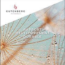 Couverture du rapport de développement durable 2021 de l'Agence Gutenberg